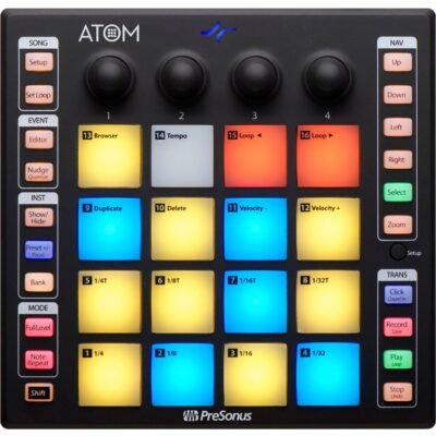 PreSonus ATOM Production and Performance Pad Controller with Studio One Artist Software, Black (1)