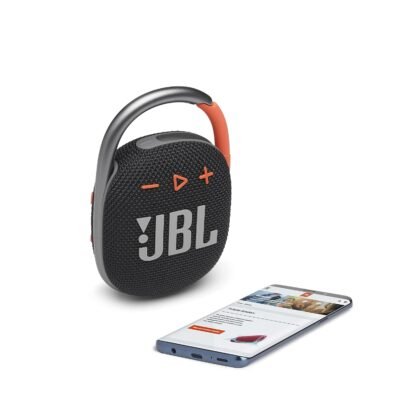 JBL Clip 4 Wireless Ultra-Portable Bluetooth Speaker (Black & Orange)