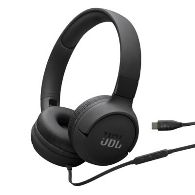 JBL Tune 520C On-Ear Type-C Wired Headphones with Mic (Black)