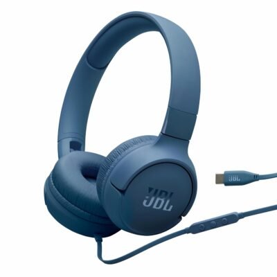 JBL Tune 520C On-Ear Type-C Wired Headphones with Mic (Blue)