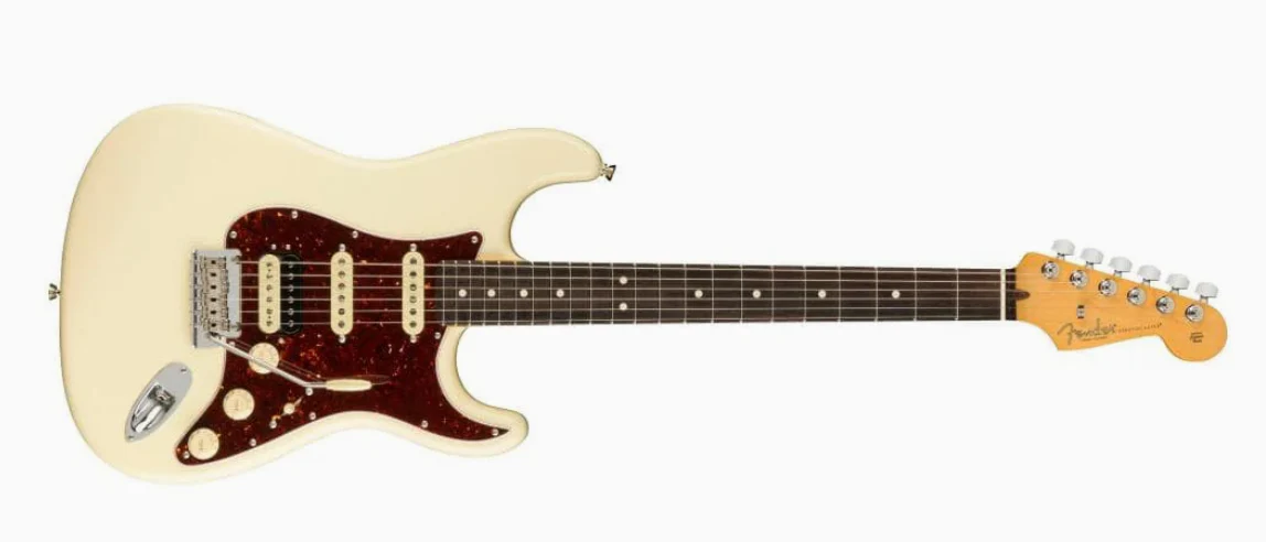 0113910705-2.webp Fender 0113910705 AM Pro II Strat HSS Olympic White Electric Guitar