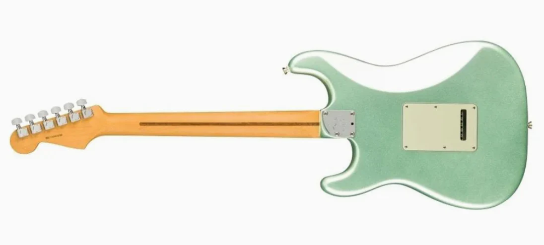 0113912718-2.webp Fender 0113912718 AM Pro II Strat HSS Maple Mystic Surf Green Electric Guitar