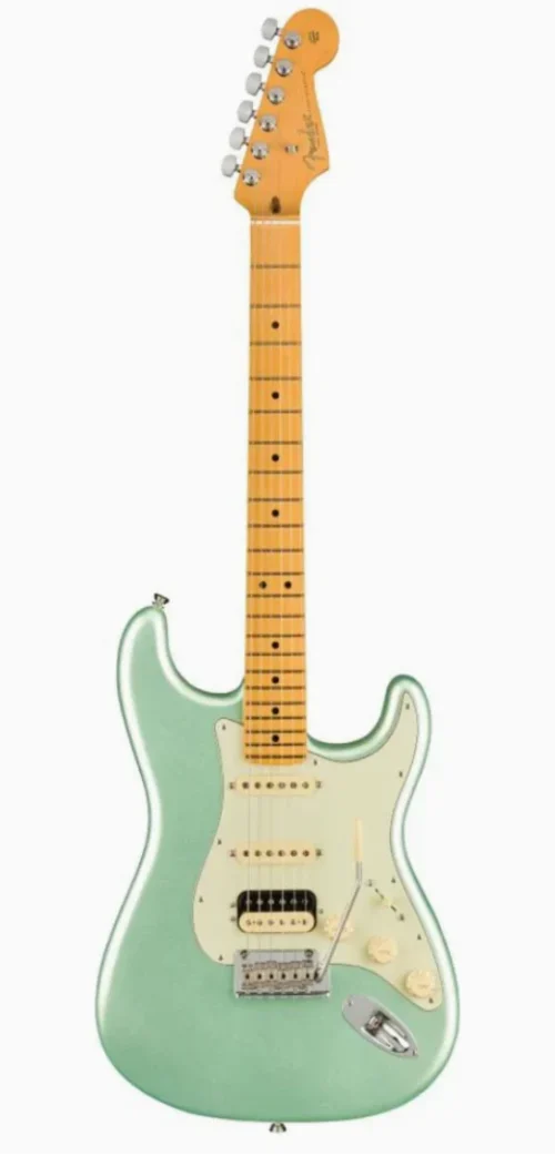 Fender 0113912718 AM Pro II Strat HSS Maple Mystic Surf Green Electric Guitar