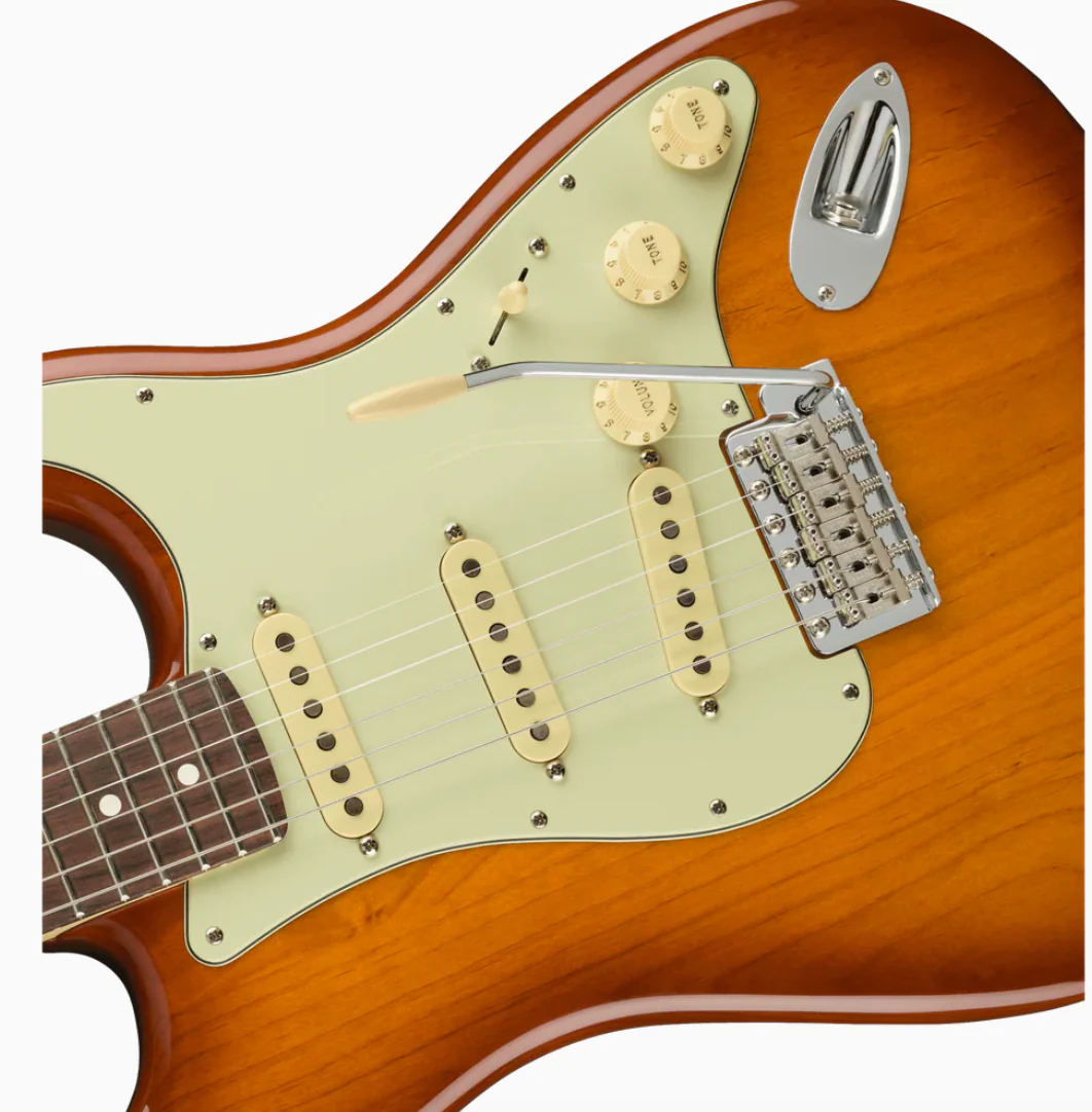 0114910342-2.webp Fender 0114910342 AM Performer Strat Honey Burst Electric Guitar