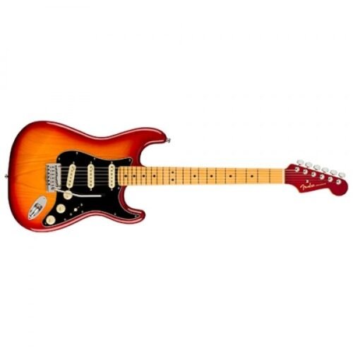 Fender American Ultra Luxe Stratocaster Maple Fingerboard Electric Guitar With Case - Plasma Red Burst, 0118062773