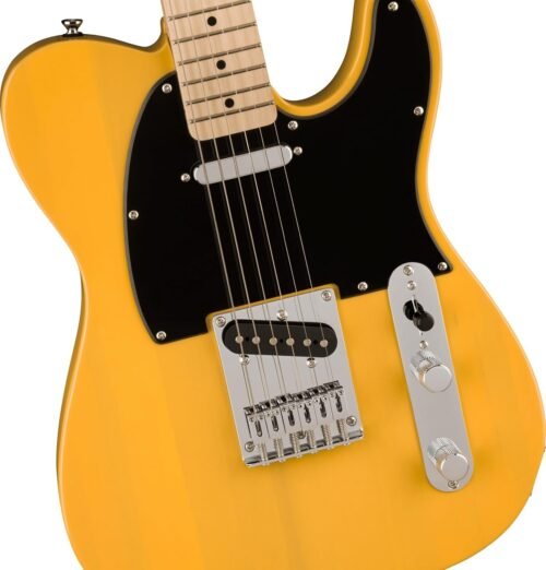 Fender Squier Sonic Telecaster Electric Guitar, Butterscotch Blonde, Maple Fingerboard 0373453550