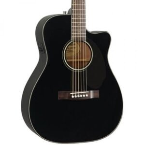 Fender CC-60SCE Concert Walnut Fingerboard Acoustic-Electric Guitar - Black 0970153006