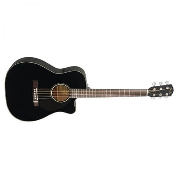 Fender CC-60SCE Concert Walnut Fingerboard Acoustic-Electric Guitar - Black 0970153006