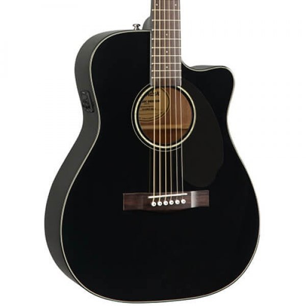 Fender CC-60SCE Concert Walnut Fingerboard Acoustic-Electric Guitar - Black 0970153006