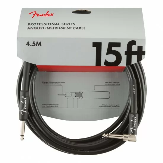 0990820059-1.webp Fender Professional Series Instrument Cables Straight/Angle 15 Black 990820059