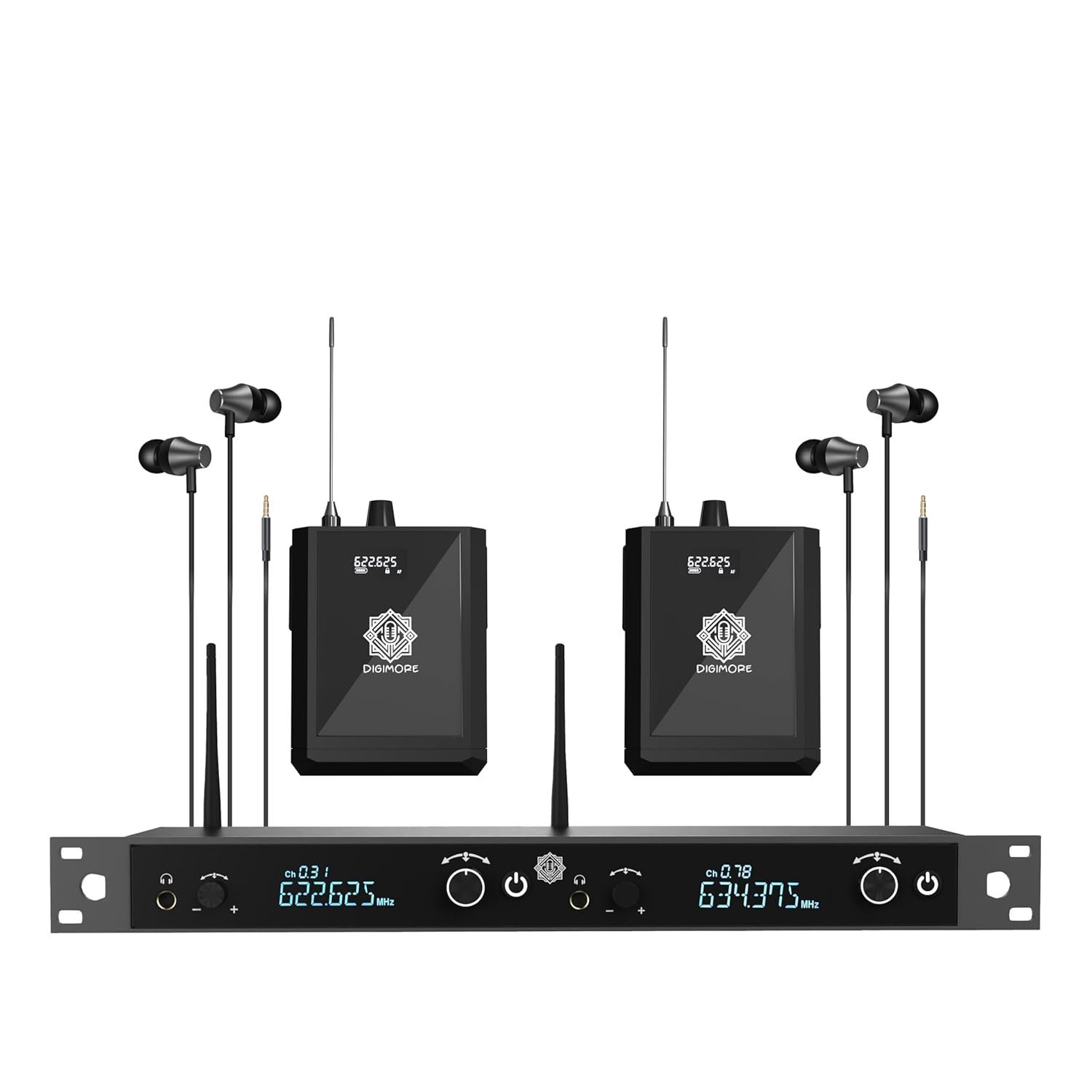 Digimore D-860 UHF 2-Channel Wireless In-Ear Monitor System