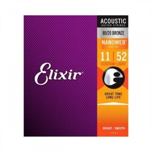 11027-elixir.jpg Elixir Acoustic Guitar String 80-20 Bronze With Nanoweb Coating 11-52 Custom Light 11027