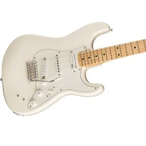 Fender EOB Stratocaster Electric Guitar, Olympic White, Maple Fingerboard 140192305