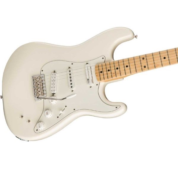 Fender EOB Stratocaster Electric Guitar, Olympic White, Maple Fingerboard 140192305