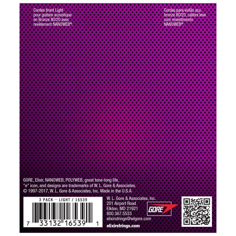16539-11052-elixir-2.jpg Elixir NANOWEB 80/20 Bronze BONUS ? 3-Pack 16539 Light .012-.053 (11052)