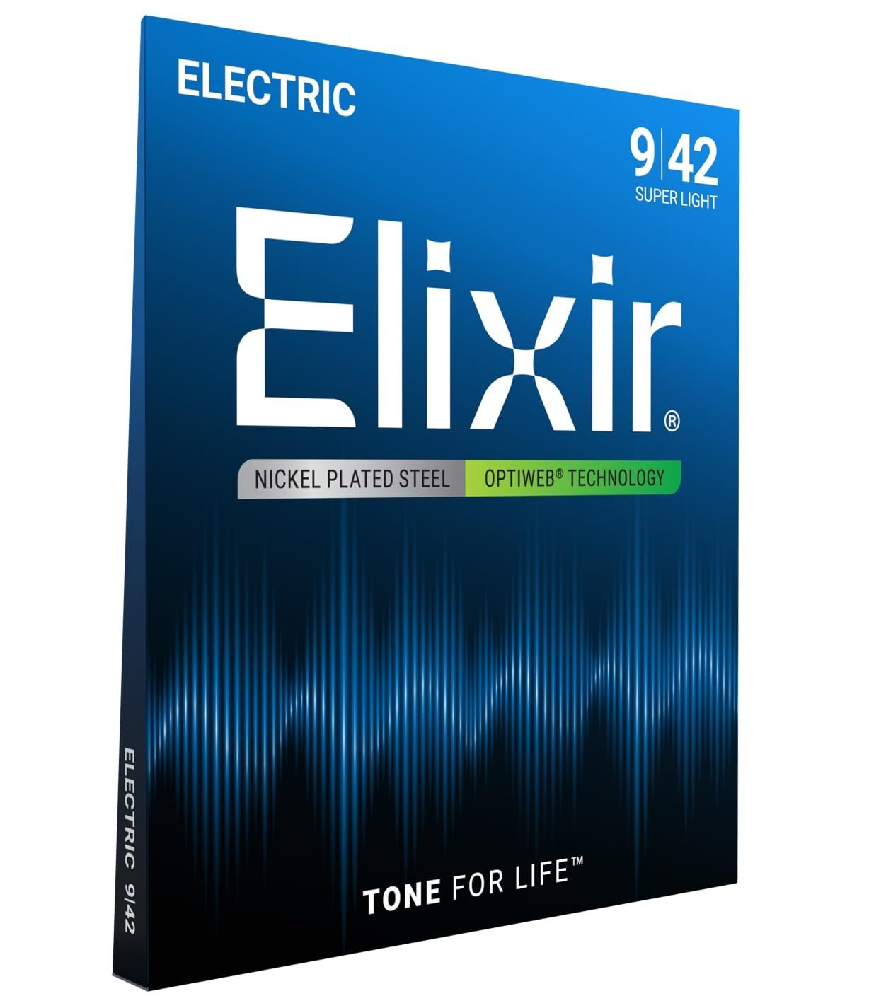 Elixir Strings 19002 Electric Guitar With Optiweb Coating, Super Light (.009-.042)