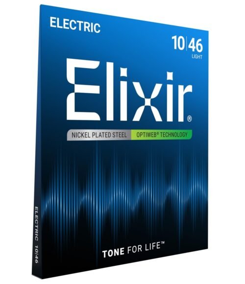 Elixir Strings 19052 Coated Nickel Electric Guitar Strings, Light (.010-.046)