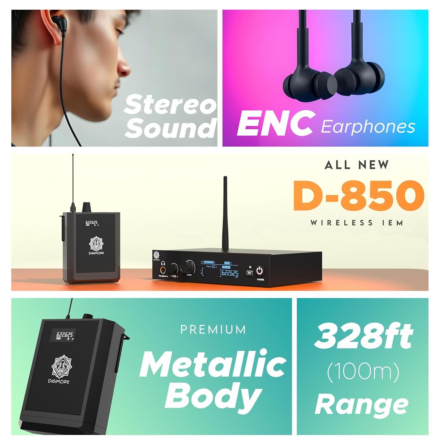 Digimore D-850 UHF Wireless In-Ear Monitor System