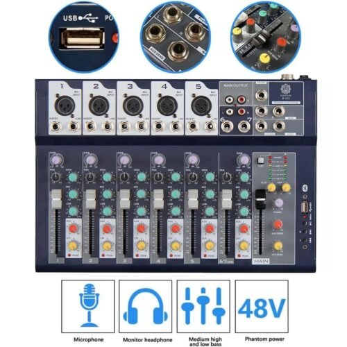 Digimore D 255 7 Channel Audio Mixer with USB & Phantom Power