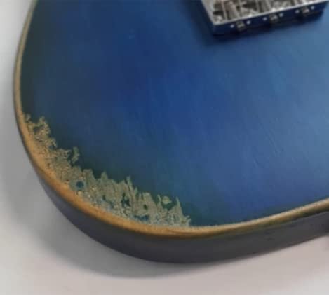 31S4bWcFHnL.jpg NEWEN Relic Telecaster Style Electric Guitar Made in Argentina, White Oak Wood, (Blue)