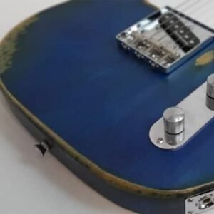 31s1CnskPpL.jpg NEWEN Relic Telecaster Style Electric Guitar Made in Argentina, White Oak Wood, (Blue)