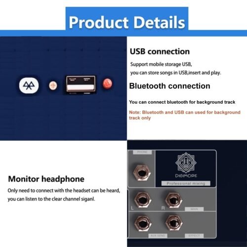 Digimore D 255 7 Channel Audio Mixer with USB & Phantom Power