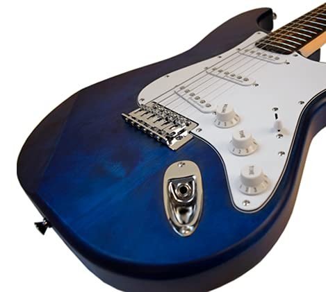 41Wxu1R30GS-1.jpg Newen Stratocaster Style Electric Guitar Made In Argentina, Blue Wood