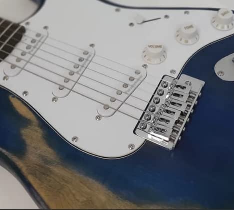 41slSnyIeEL.jpg NEWEN Relic Stratocaster Style Electric Guitar Made in Argentina, White Oak, Blue