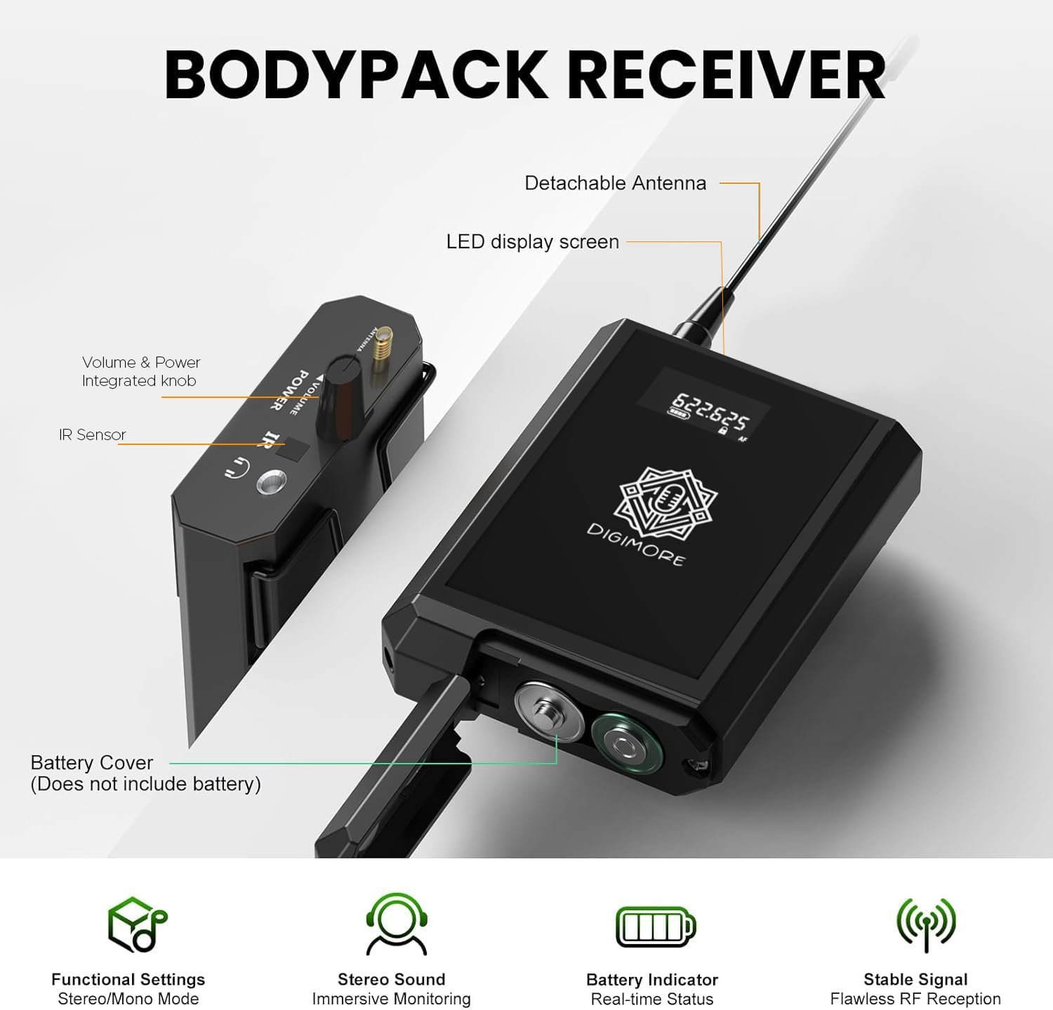 Digimore D-860 UHF 2-Channel Wireless In-Ear Monitor System