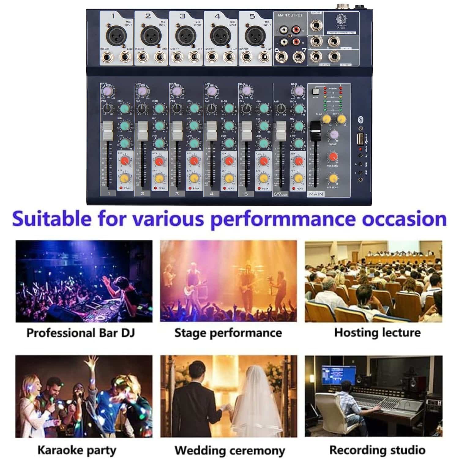 5_71UZZEGZVL._SL1500_.jpg Digimore D 255 7 Channel Audio Mixer with USB & Phantom Power