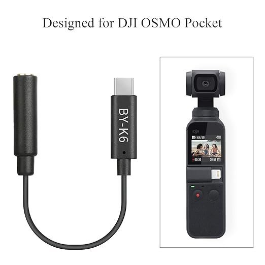 61-A25EKBFL._SX522_.jpg Boya Mic BOYA BY-K6 3.5mm TRS Female to Type-C Male Audio Adapter for DJI OSMO POCKET