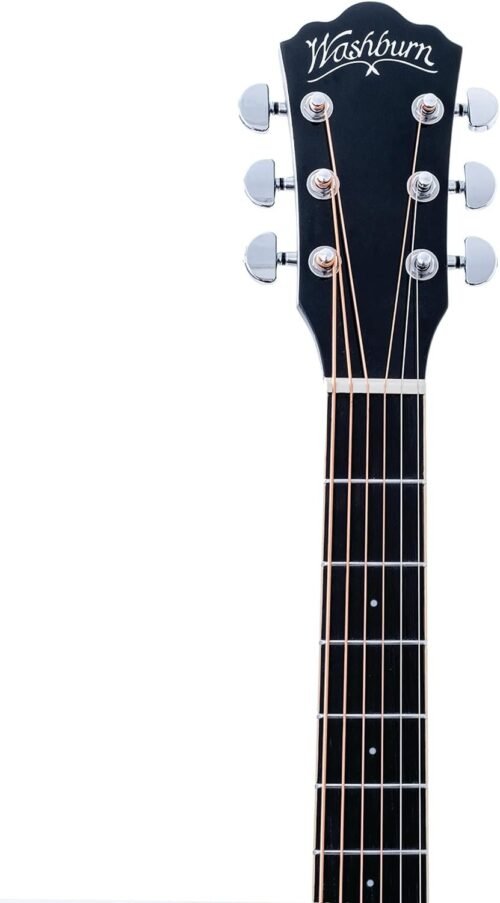 Washburn Deep Forest Burl 6 String Acoustic-Electric Guitar, Right, Black Fade (DFBACEB)