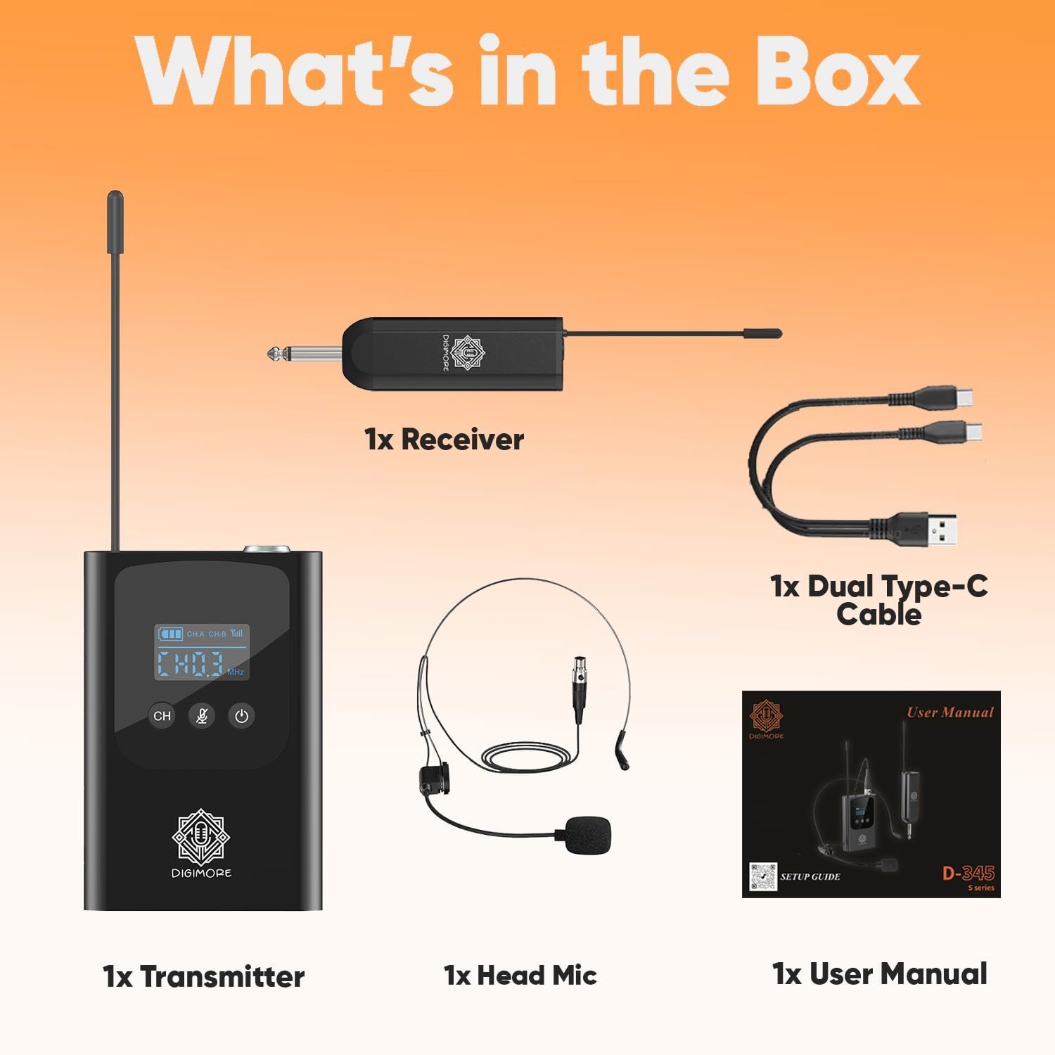 Digimore D 345S UHF Wireless Headset Microphone