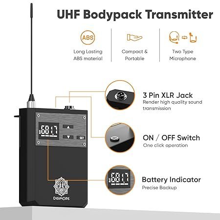 Digimore D-395 LL UHF Wireless Microphone System with 2 Lavalier Mics