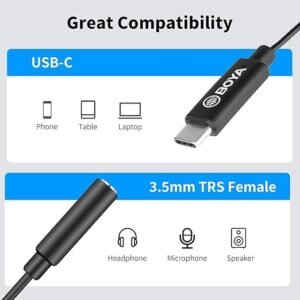 Boya BY-K4 3.5mm TRRS Female to USB Type-C Male Adapter Cable (6cm) Boya BY-K4 3.5mm TRRS Female to USB Type-C Male Adapter Cable (6cm)
