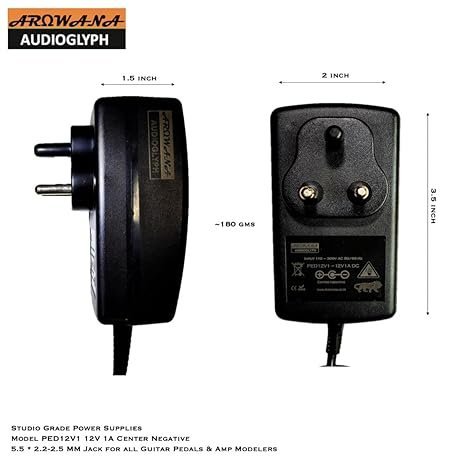 619XhAIAnoL._SX466_.jpg Arowana PED12V1 12V 1A Center-Negative Power Supply