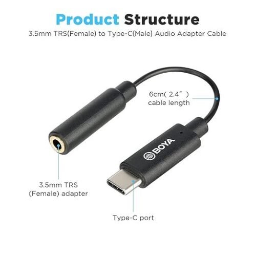 Boya BY-K4 3.5mm TRRS Female to USB Type-C Male Adapter Cable (6cm) Boya BY-K4 3.5mm TRRS Female to USB Type-C Male Adapter Cable (6cm)