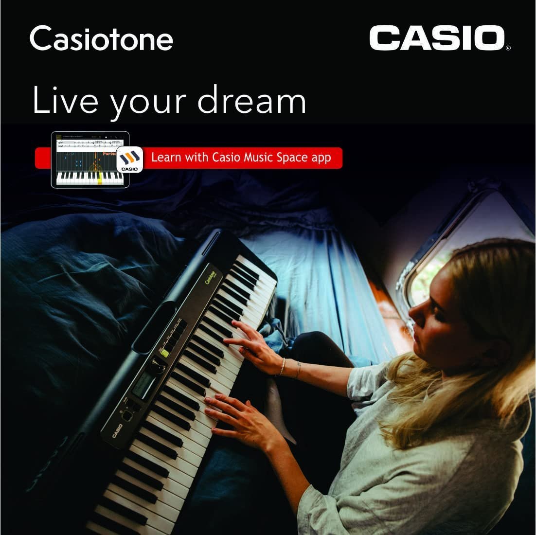 Casio LK-S250 Casiotone 61-Keys Keylighting Portable Keyboard With Adaptor