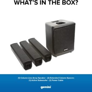 Gemini Sound WRX-843 Professional Audio Bluetooth 78" Inch Tall Column Line Array PA Speakers, 8" Inch Subwoofer, 3000W Watts