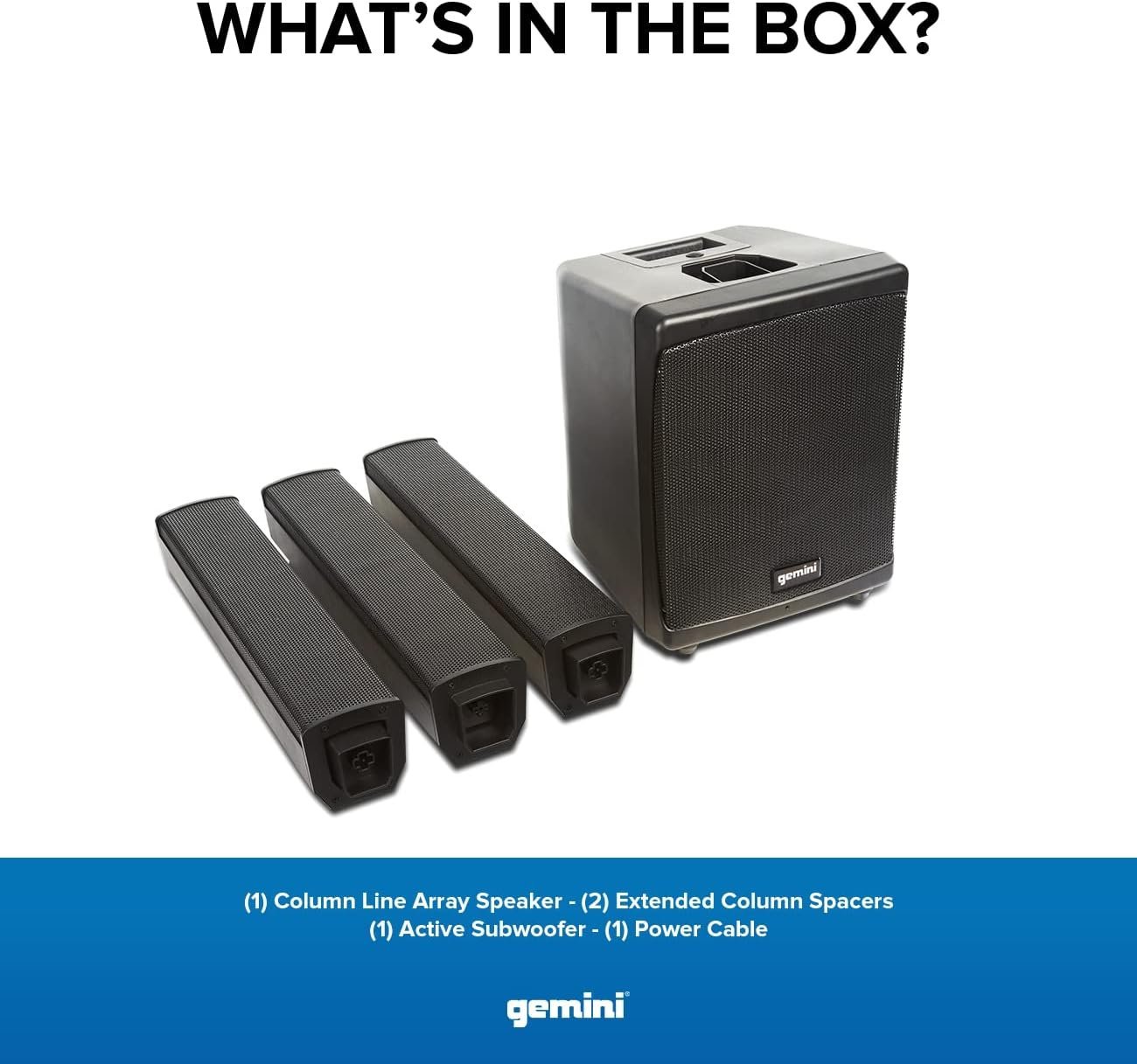 Gemini Sound WRX-843 Professional Audio Bluetooth 78" Inch Tall Column Line Array PA Speakers, 8" Inch Subwoofer, 3000W Watts