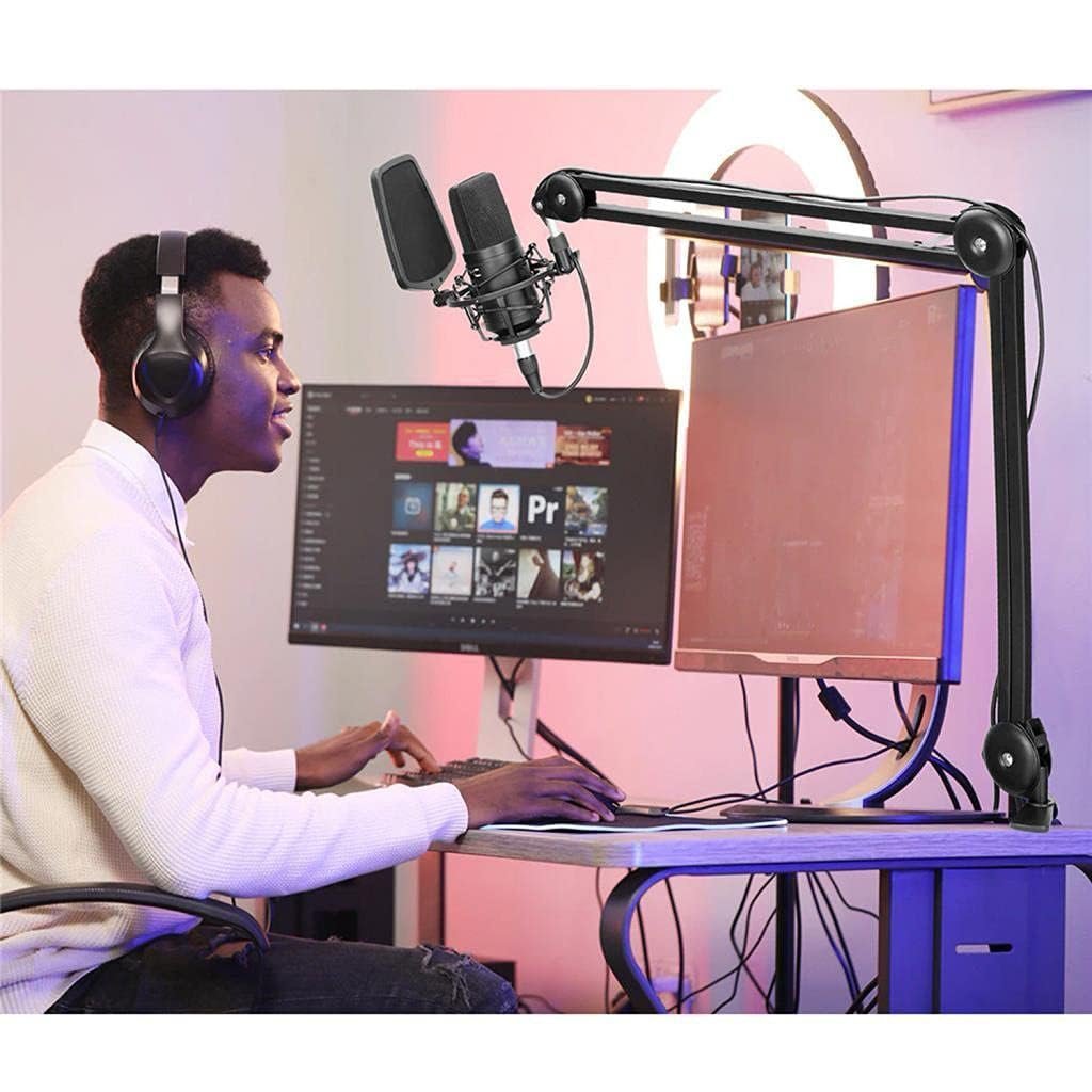 61fzciv9-WL._SL1024_.jpg Boya BY-BA20 Aluminum Alloy Desk Holder Microphone Stand Bracket for Video Recording