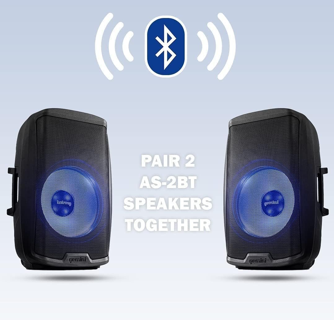 Gemini AS-2115BT-LT 2000-Watt 15-Inch Multi LED Bluetooth Loudspeaker