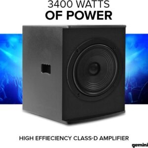 Gemini Sound ZRX-S18P 18" Inch Woofer Professional DJ PA Systems Active Powered Subwoofers with 1600W Watts Class D Digital