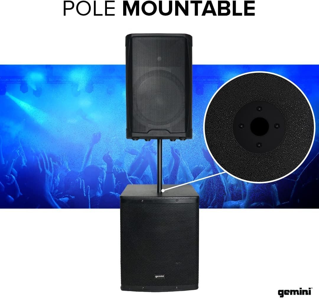Gemini Sound ZRX-S18P 18" Inch Woofer Professional DJ PA Systems Active Powered Subwoofers with 1600W Watts Class D Digital