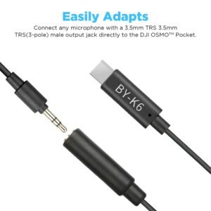 Boya Mic BOYA BY-K6 3.5mm TRS Female to Type-C Male Audio Adapter for DJI OSMO POCKET