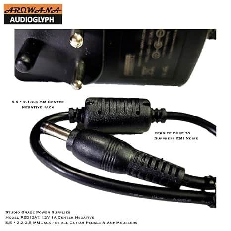 61lDWjMPeCL._SX466_-1.jpg Arowana PED12V1 12V 1A Center-Negative Power Supply
