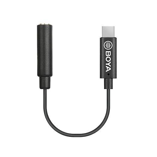 Boya BY-K4 3.5mm TRRS Female to USB Type-C Male Adapter Cable (6cm)