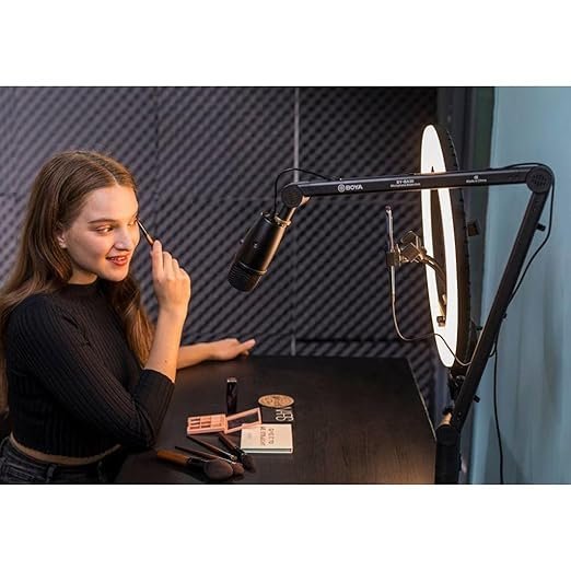 61tAEdXXUxS._SX522_.jpg Boya BY-BA30 Boom Arm Aluminum Alloy Desk Holder Microphone Stand Bracket for Video Recording