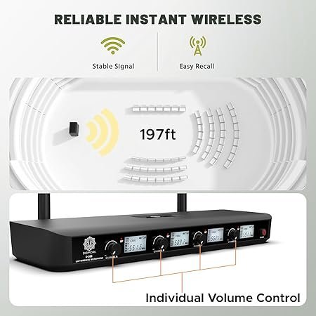 Digimore D 385 4 Channel UHF Wireless Microphone System