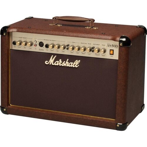 Marshall Acoustic Soloist AS50D 50 Watt Acoustic Guitar Amplifier with 2 Channels, Digital Chorus and Reverb